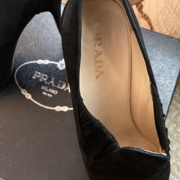 Prada Black Suede Ankle Boot 5” heel - Picture 3 of 5